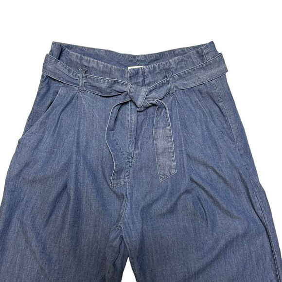 Thought Pants - Thought Women's Wide-Leg Paper Bag Waist Belted Zip Up Jeans Slacks Size 8